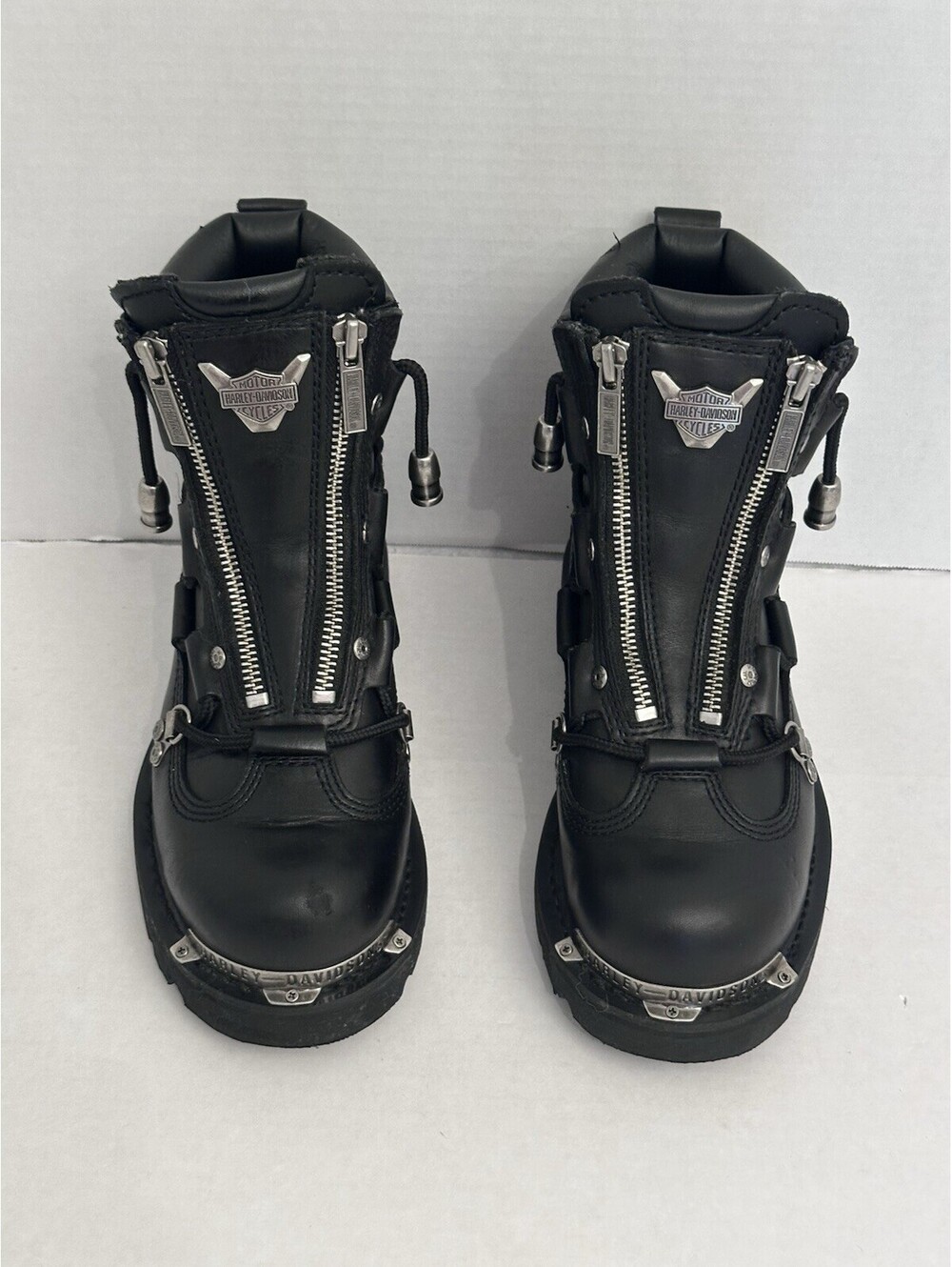 Harley-Davidson Double Zip Brake Light Boots Unisex Kids Size 5